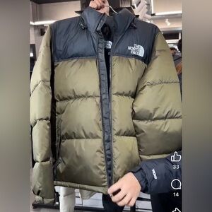 The North Face Men's Black and Olive Puffer Jacket